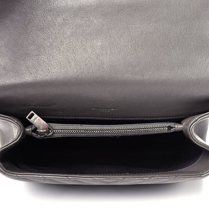 Saint Laurent Sheepskin Matelasse Chevron Monogram Medium College Bag Asphalt 6 of 13