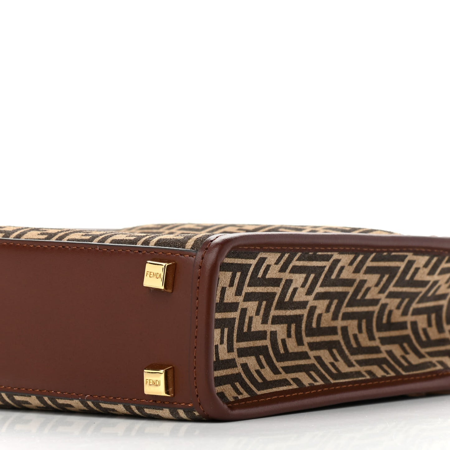 Suede Vitello King Micro FF Mini Fendi Sunshine Shopper Tote Nude Maya Brown