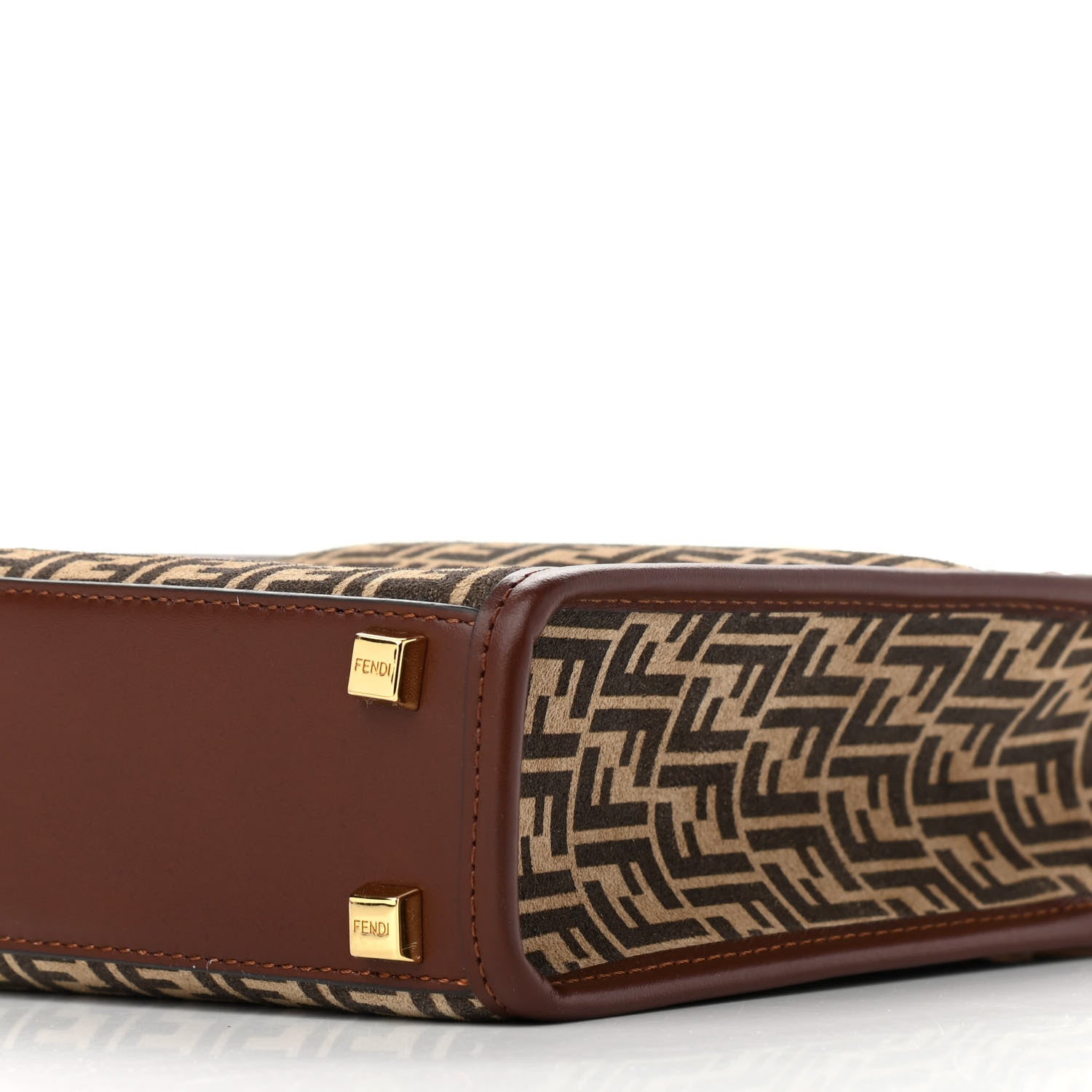 Fendi Suede Vitello King Micro FF Mini Fendi Sunshine Shopper Tote Nude Maya Brown 9 of 9