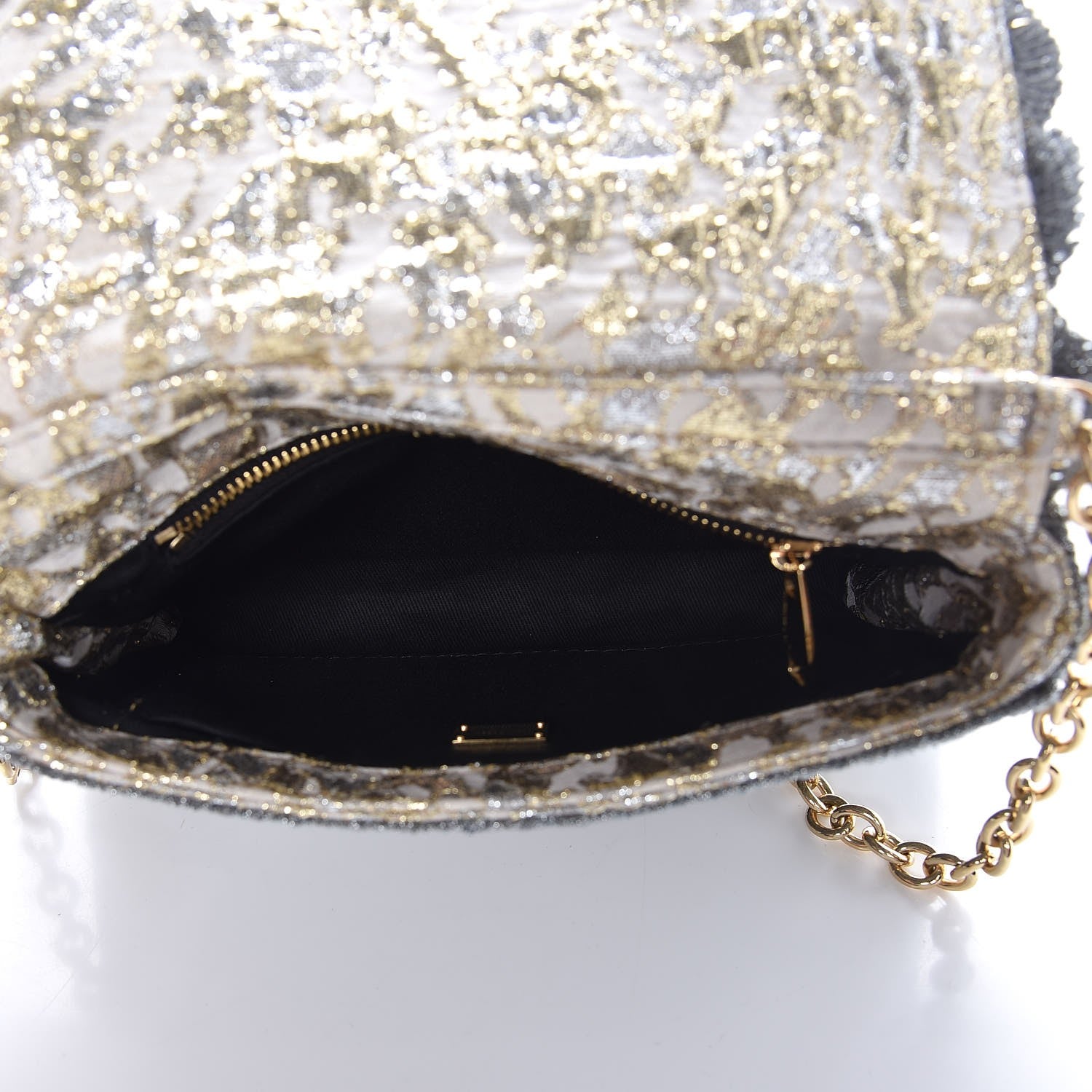 Dolce & Gabbana Jacquard Crochet Coin Bag Silver 5 of 6