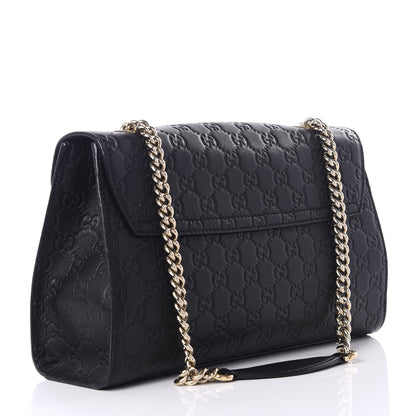 Gucci Guccissima Medium Emily Chain Shoulder Bag Black 2 of 8