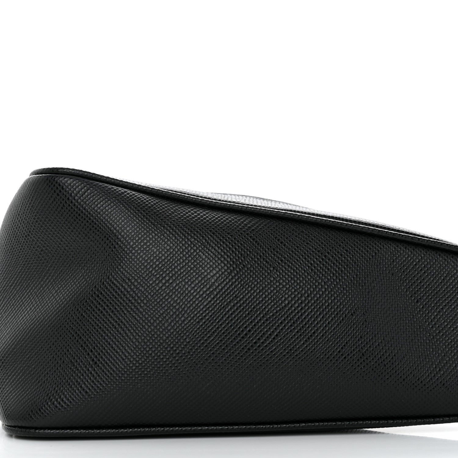 Prada Saffiano Cuir Triangle Logo Embossed Triangle Shoulder Bag Black 10 of 10