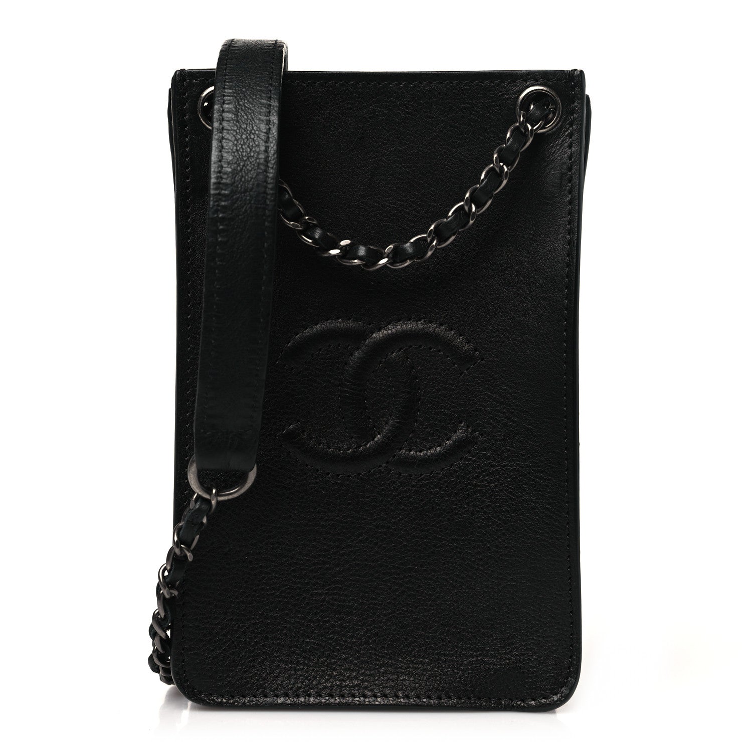 Chanel Calfskin CC Phone Holder Crossbody Black 1 of 11