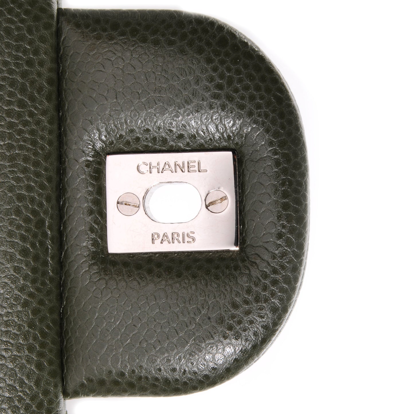Caviar Jumbo Double Flap Dark Green