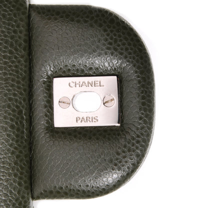 Chanel Caviar Jumbo Double Flap Dark Green 9 of 9