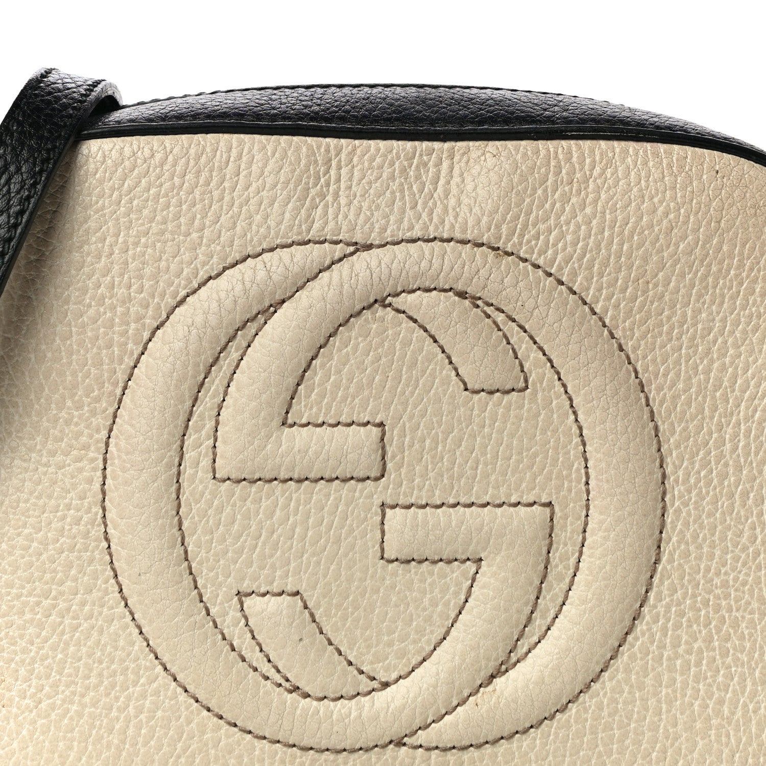 Gucci Dollar Calfskin Bi-Color Small Soho Disco Bag Mystic White Black 9 of 22