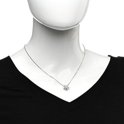 Van Cleef & Arpels 18K White Gold Diamond Mini Lotus Pendant Necklace 2 of 6