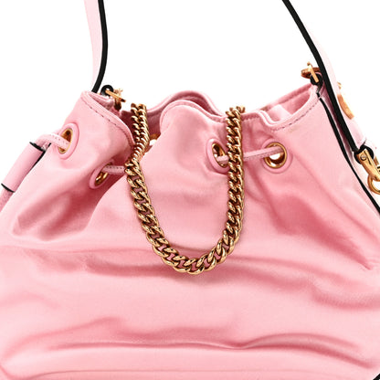 Versace Satin Medusa Drawstring Bucket Bag Pink 7 of 9