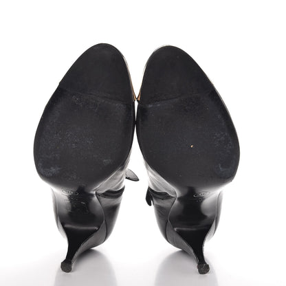 Chanel Calfskin CC Silver Cap Toe Ankle Boots 40 Black 5 of 16