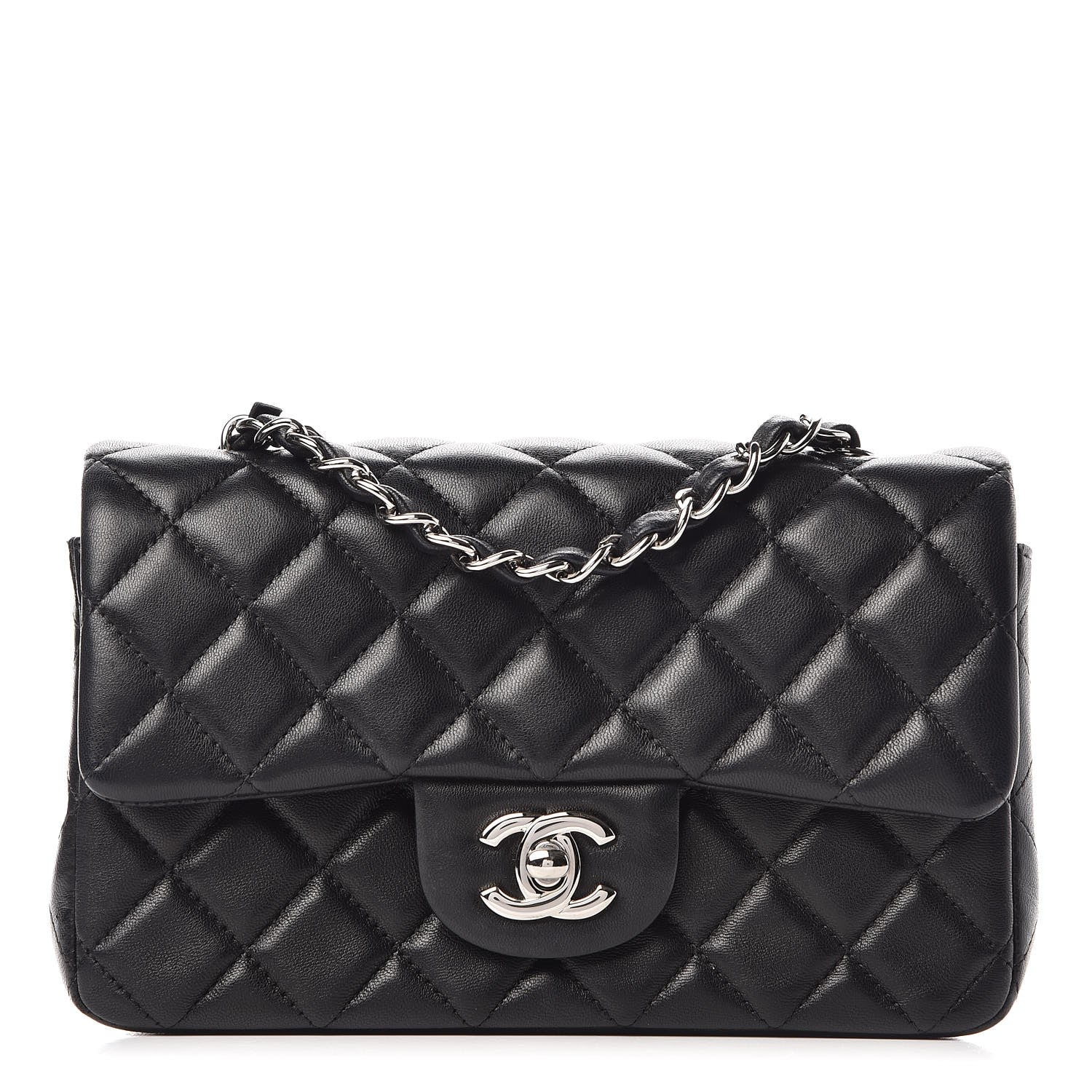 Chanel Lambskin Quilted Mini Rectangular Flap Black 1 of 8
