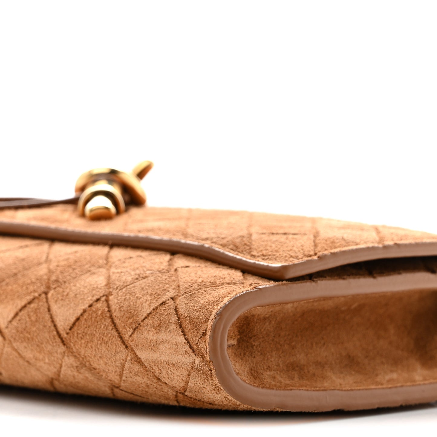 Suede Intrecciato Andiamo Pouch On Strap Amber