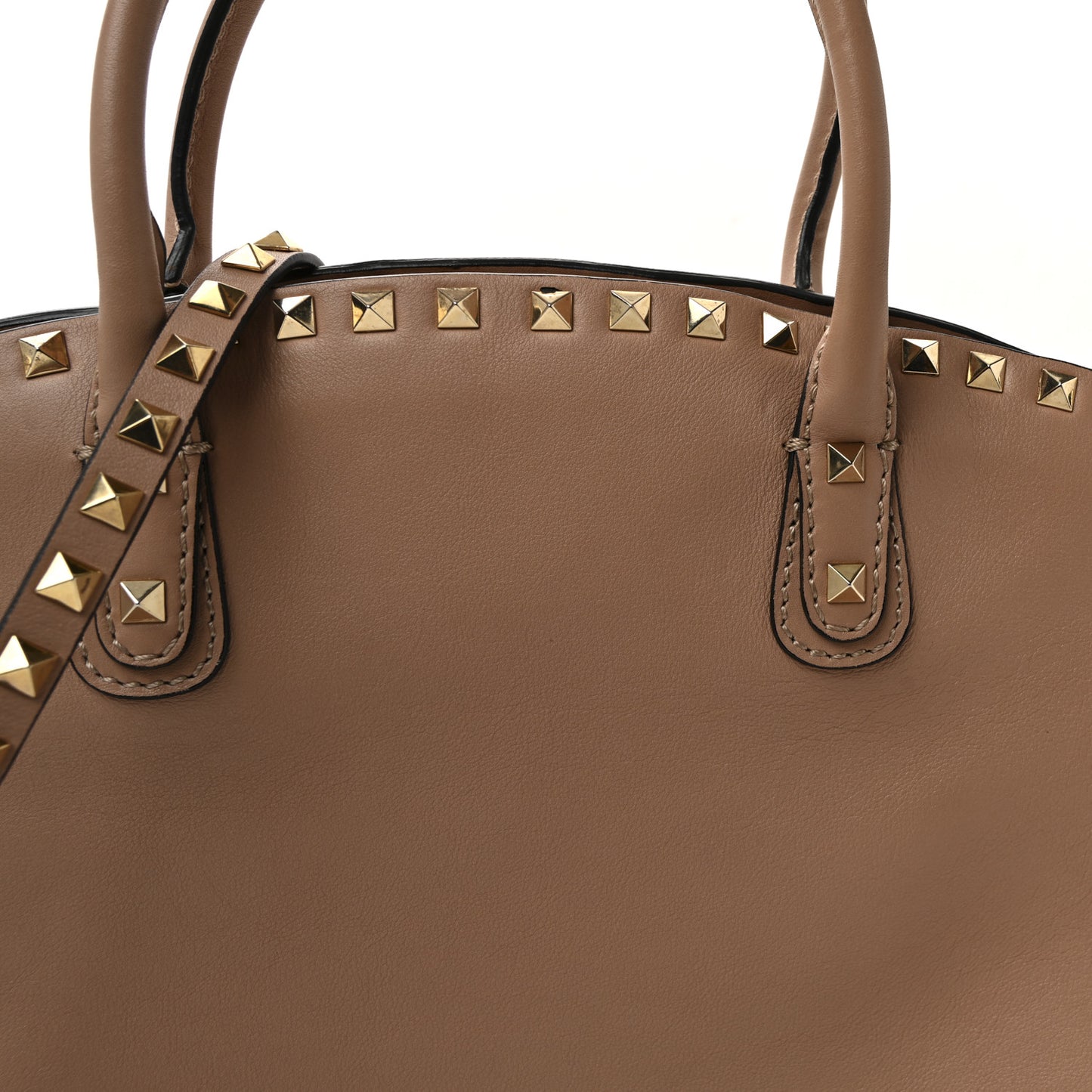 Vitello Rockstud Dome Shopper Soft Noisette