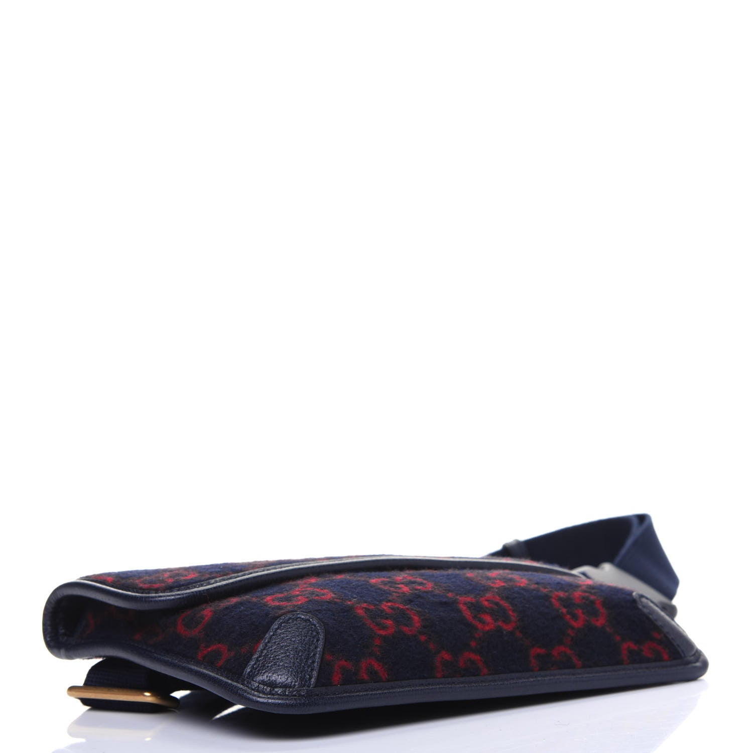 Gucci Covered Wool GG Monogram Slim Belt Bag Navy Red 4 of 12