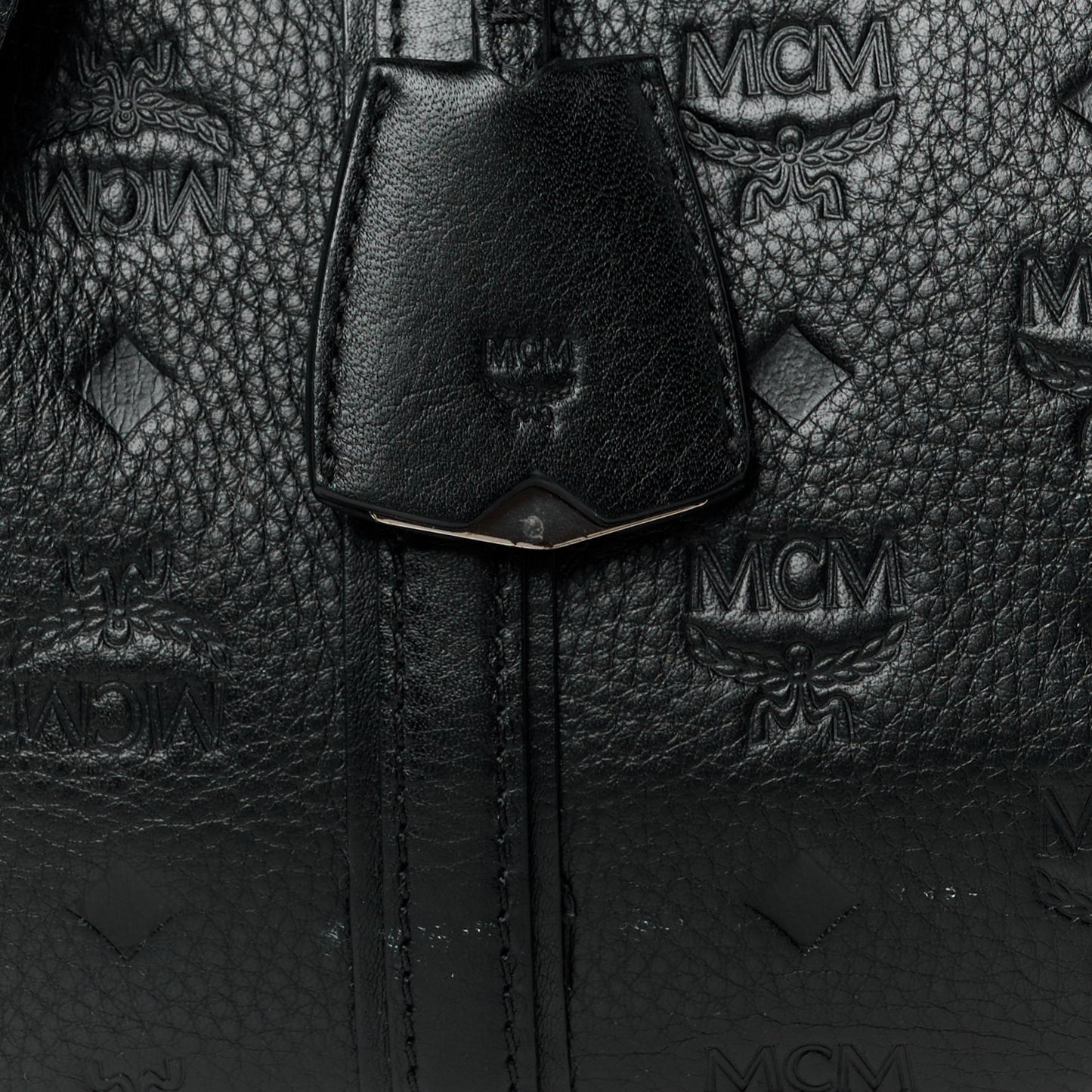Calfskin Ottomar Monogram Medium Boston Bag Black