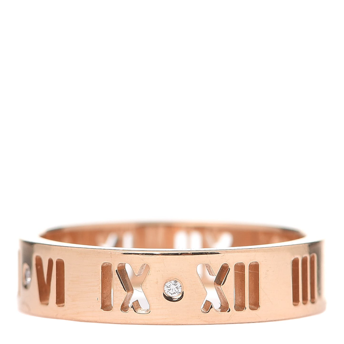18K Rose Gold Diamond Wide Atlas Pierced Ring 57 8