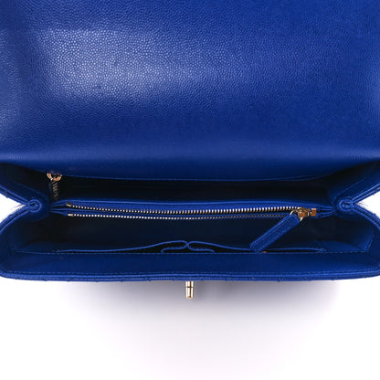 Chanel Caviar Quilted Small Coco Handle Flap Dark Blue 5 of 13