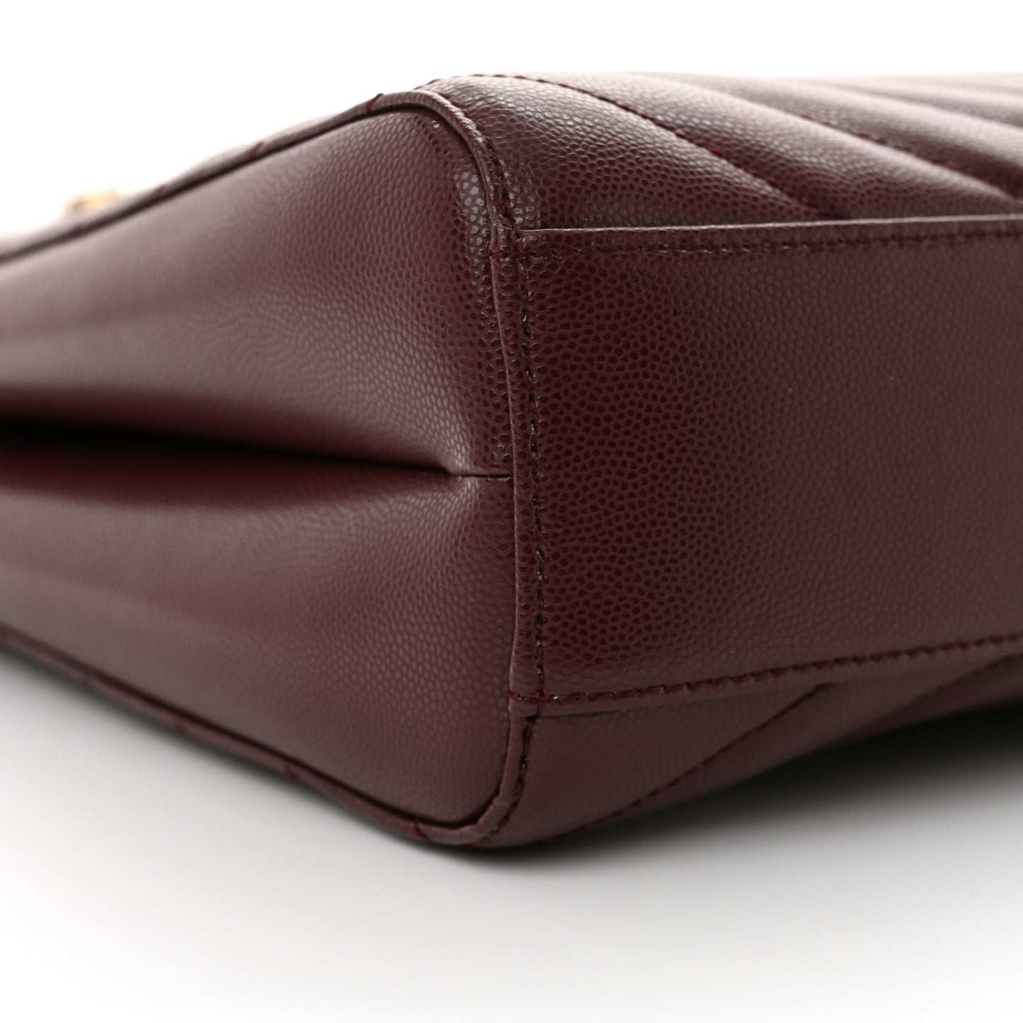 Grain de Poudre Matelasse Chevron Medium Tribeca Shopping Bag Rouge Legion