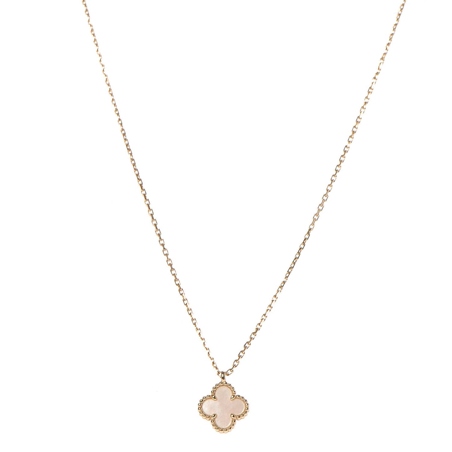 18K Yellow Gold Mother of Pearl Sweet Alhambra Pendant Necklace