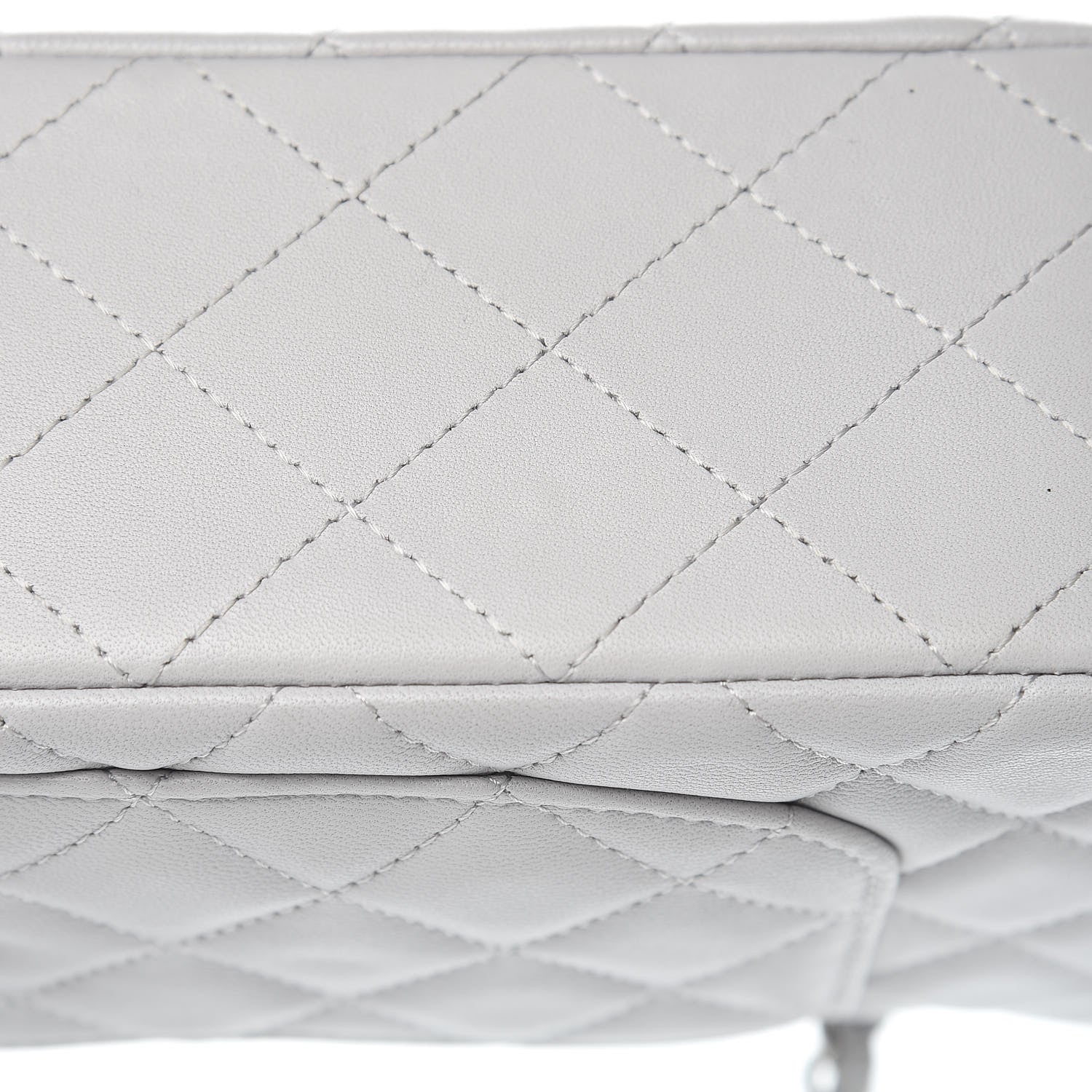 Chanel Lambskin Quilted Mini Rectangular Flap Grey 470405