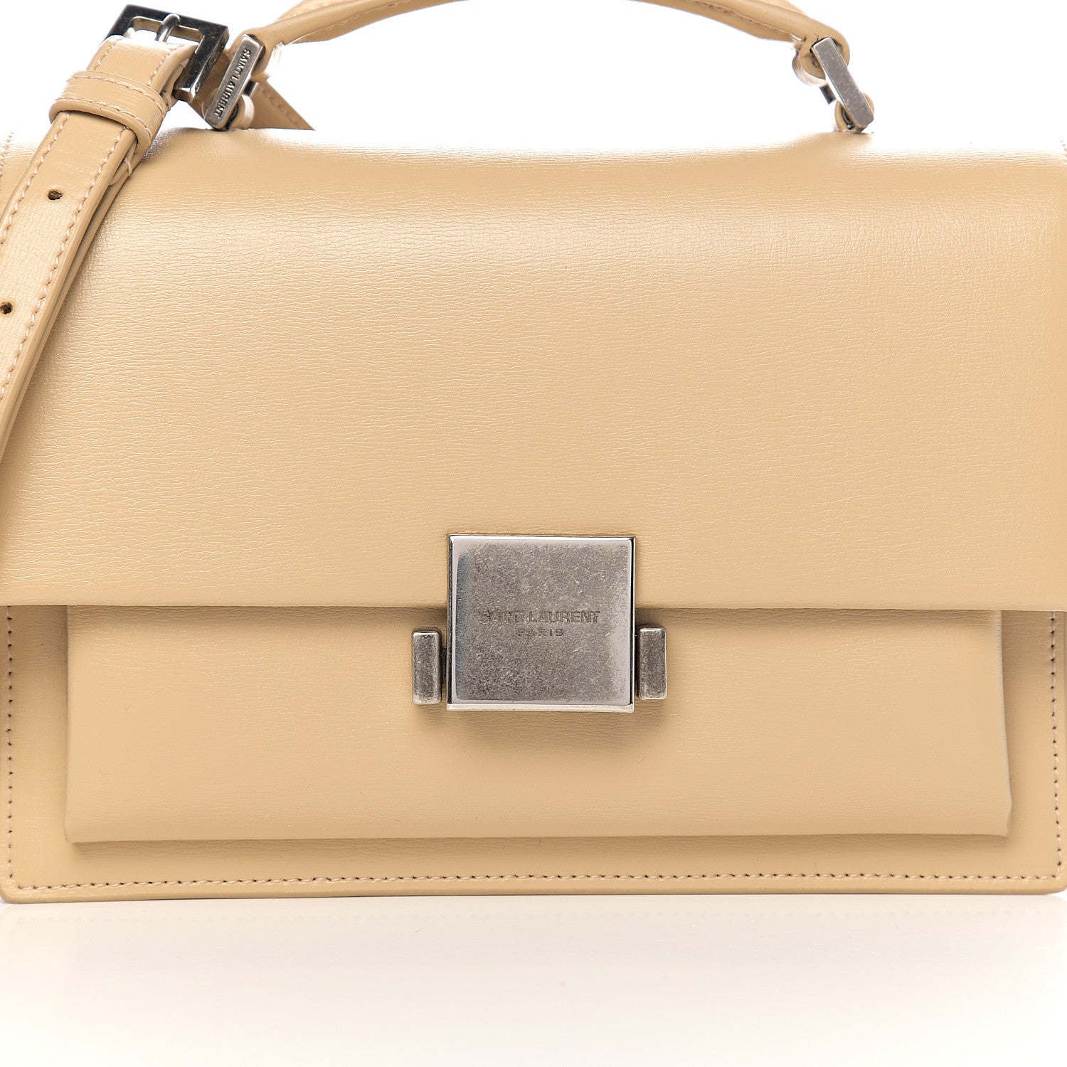 Saint Laurent Calfskin Medium Bellechasse Satchel Beige 9 of 9