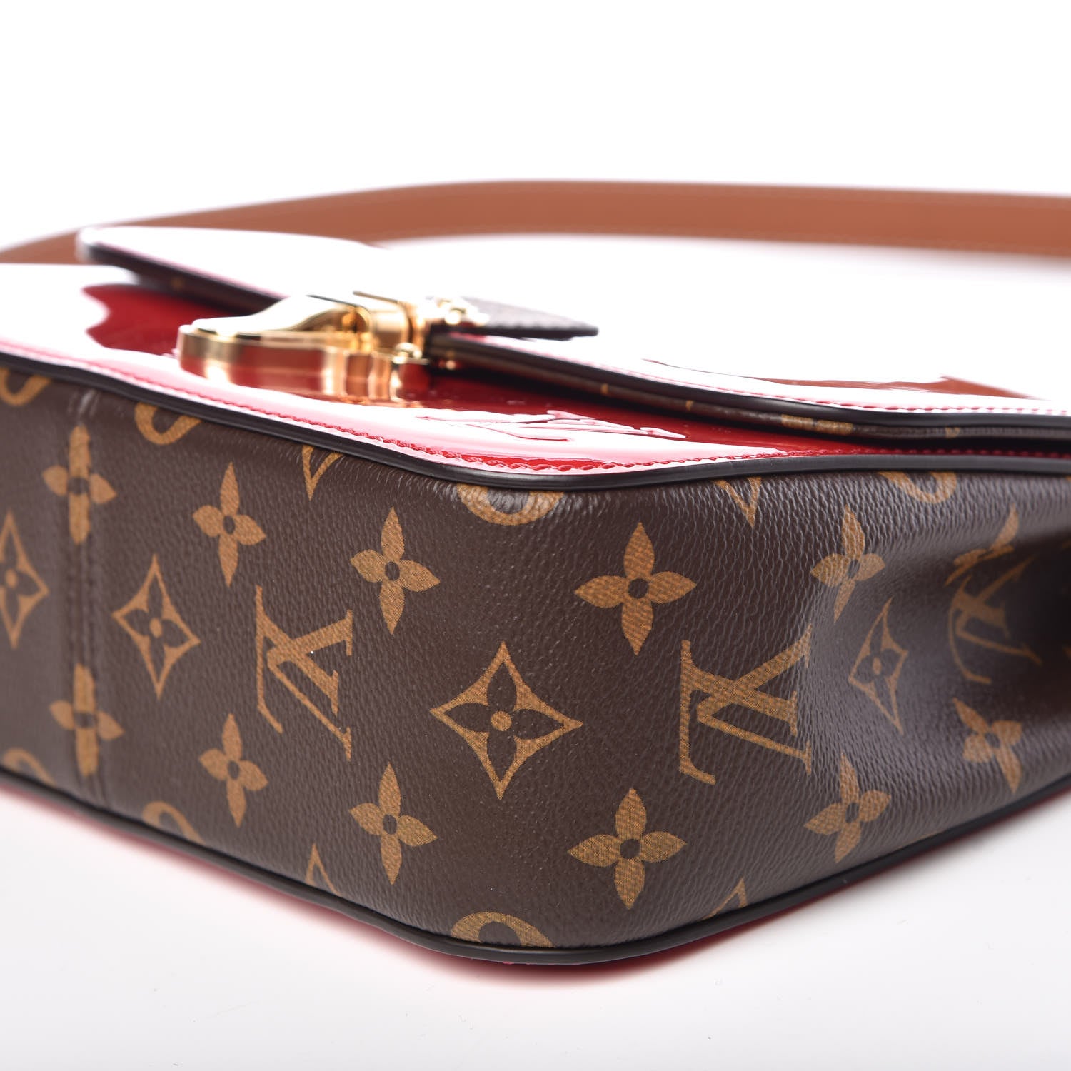 Louis Vuitton Patent Calfskin Monogram Cherrywood BB Scarlet 6 of 8