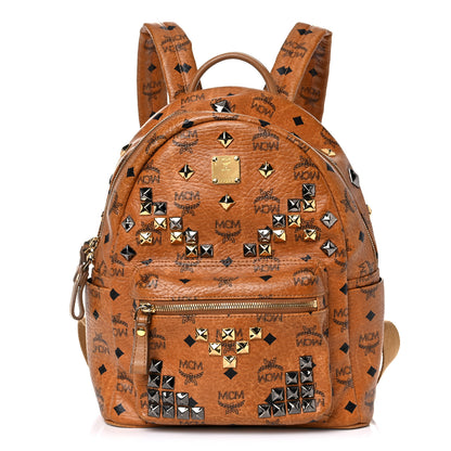 MCM Visetos Studded Small Stark M Backpack Cognac 1 of 19