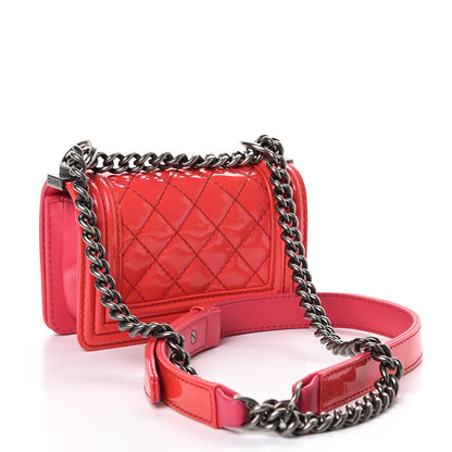 Chanel Patent Calfskin Quilted Mini Boy Flap Pink 2 of 9