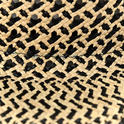 Hermes Panama Straw Chapeau Tanzanie Canna Hat 57 Naturel Black 10 of 11