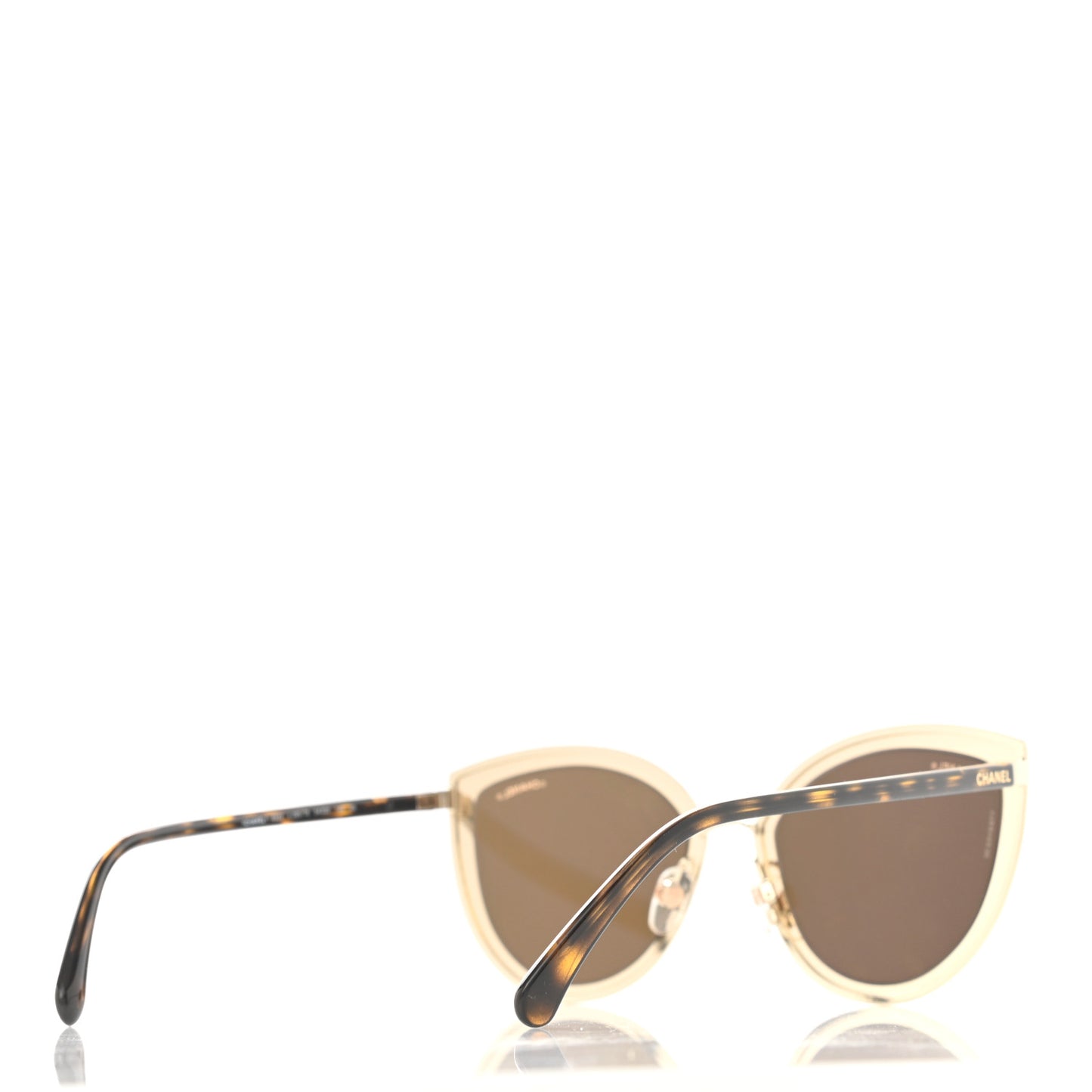 18K Gold Metal Cat Eye Sunglasses 4222 Gold