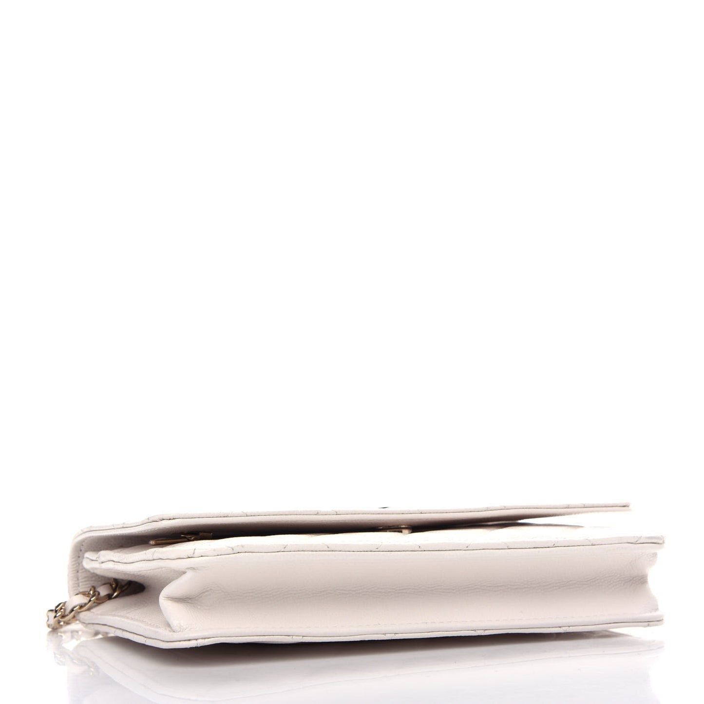 Caviar Quilted Wallet On Chain WOC White