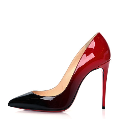 Christian Louboutin Patent Degrade Pigalle Follies 100 Pumps 37.5 Black Red 1 of 8