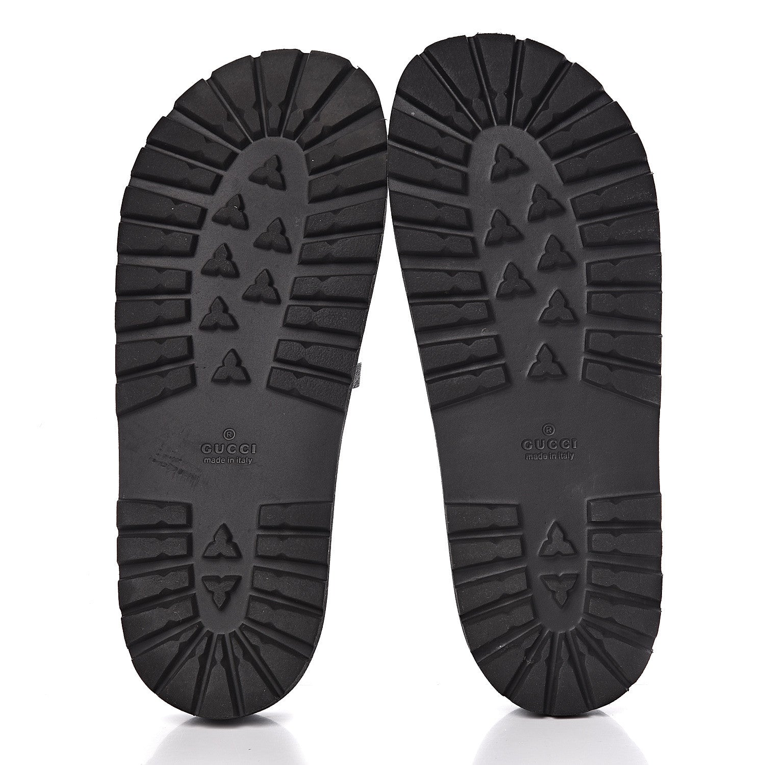 Gucci Rubber Web Mens Lug Sole Slide Sandals 10 Black Green Red 6 of 7