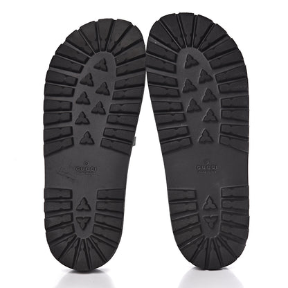 Gucci Rubber Web Mens Lug Sole Slide Sandals 10 Black Green Red 6 of 7