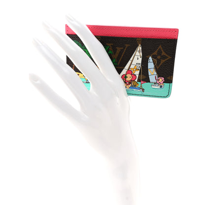 Louis Vuitton Monogram 2023 Christmas Animation Sailing Vivienne Cardholder Dragonfruit Pink 2 of 8