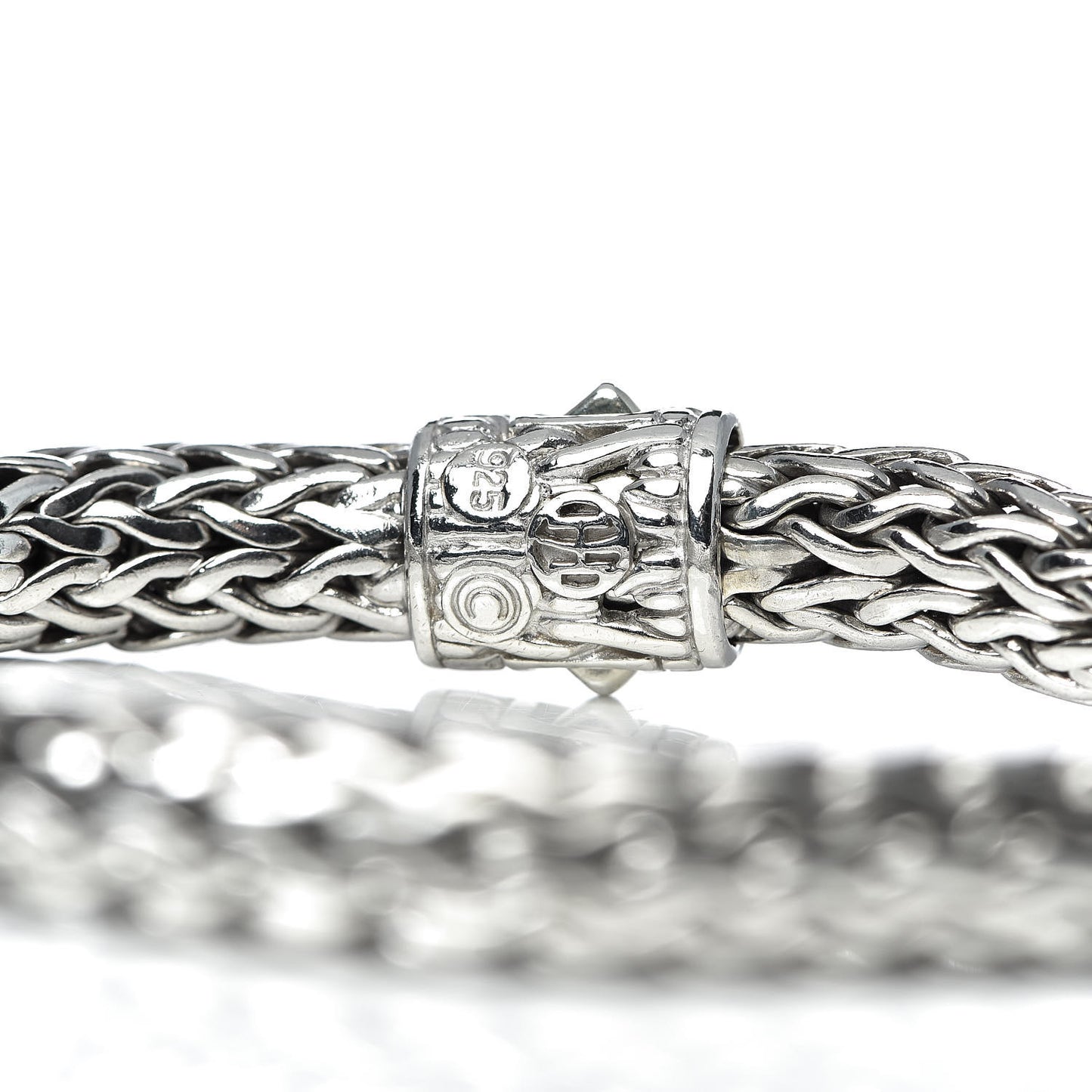 Sterling Silver Diamond 7.5mm Classic Chain Bracelet