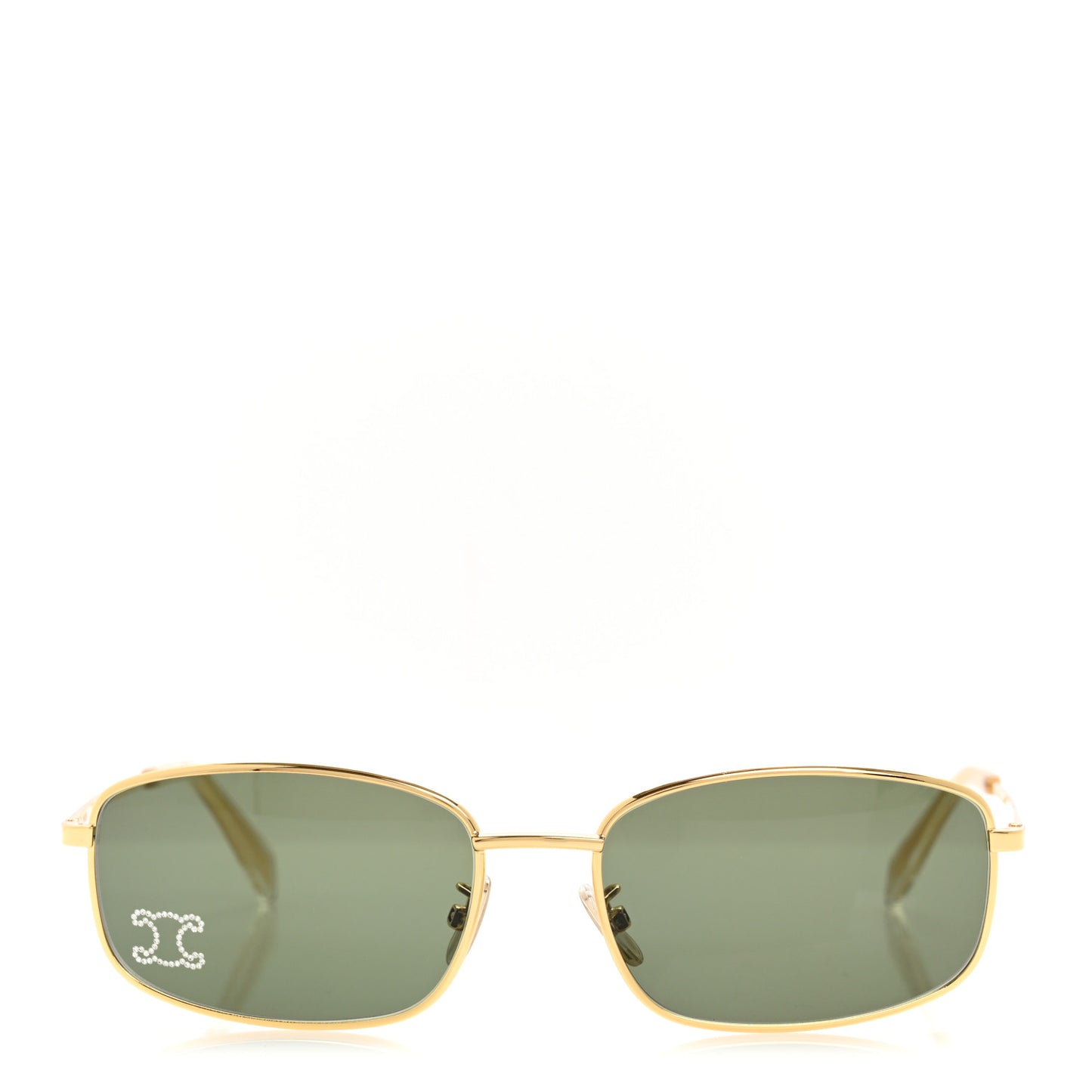 Metal Rhinestone Sunglasses CL40285U Gold