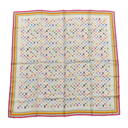 Louis Vuitton Silk Monogram Multicolor Scarf White 1 of 4