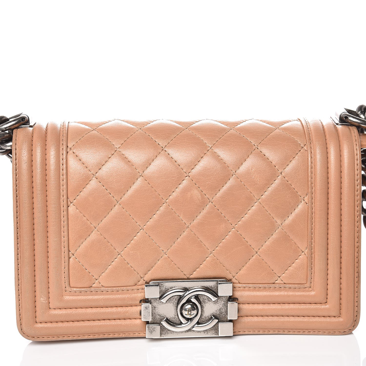 Chanel Lambskin Quilted Small Boy Flap Beige 15 of 18