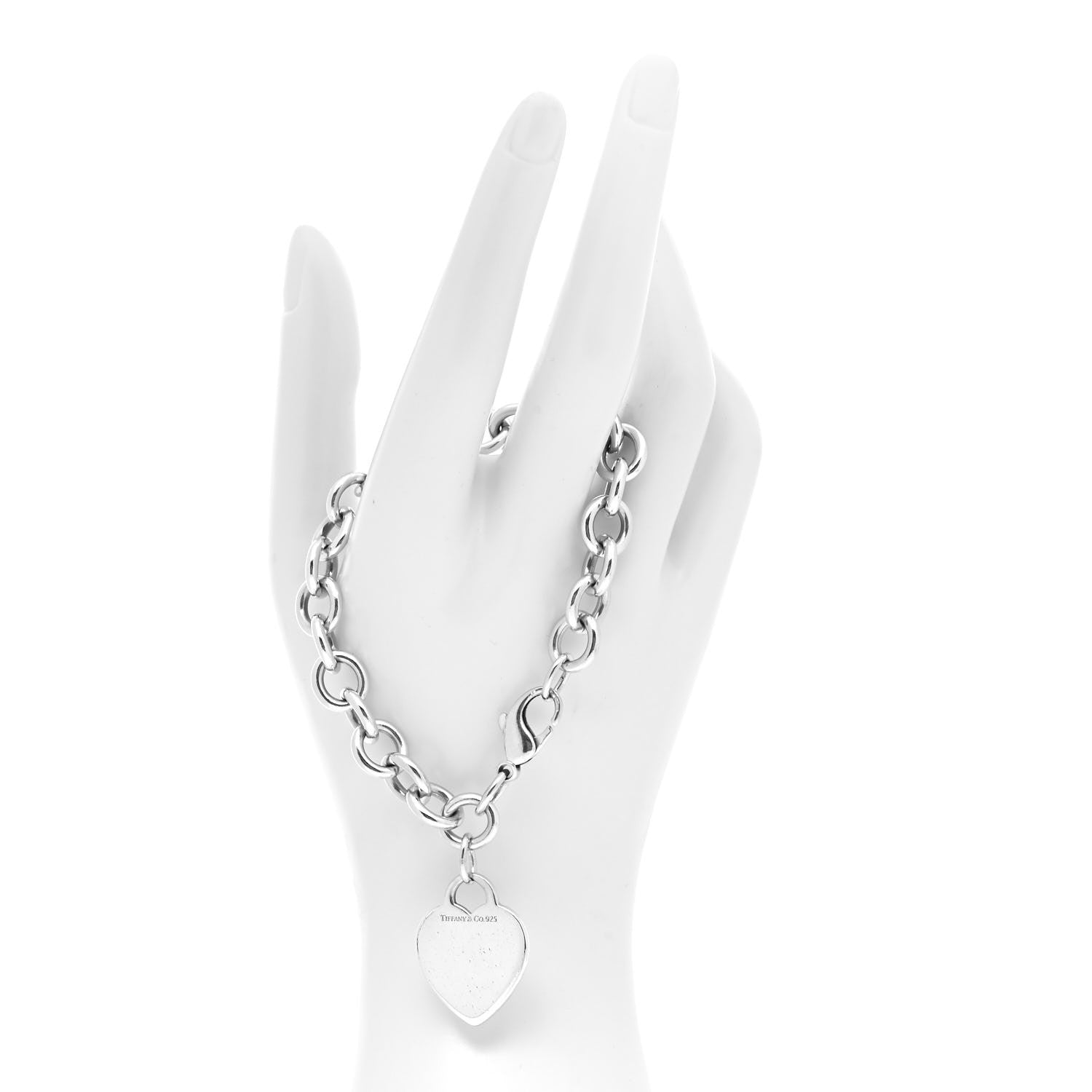 Tiffany Sterling Silver Heart Tag Charm Bracelet 2 of 5