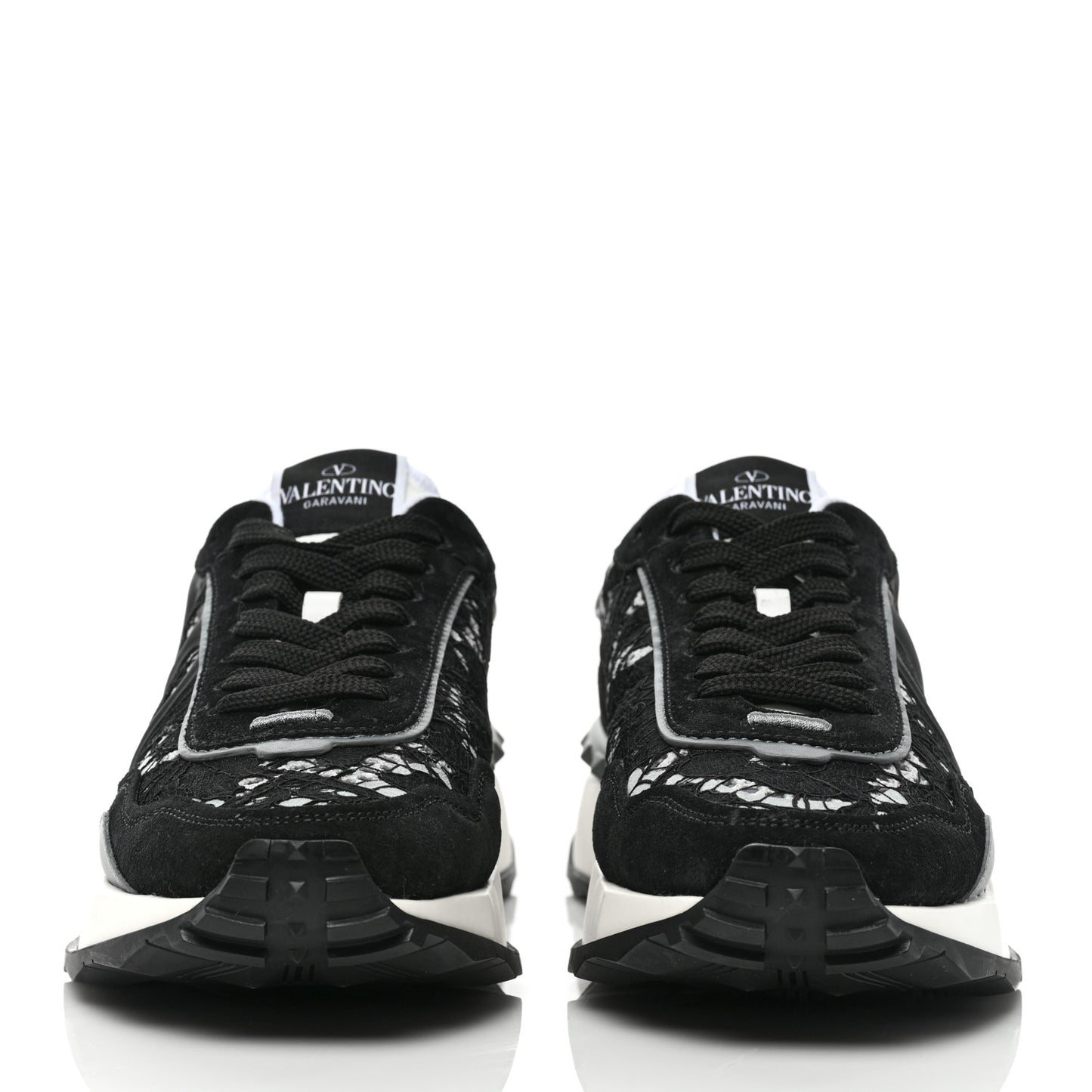 Lace Suede Womens Sneakers 39.5 Black White