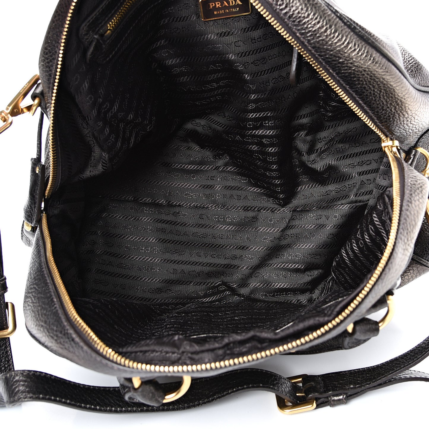 Metallic Vitello Daino Shoulder Bag Piombo