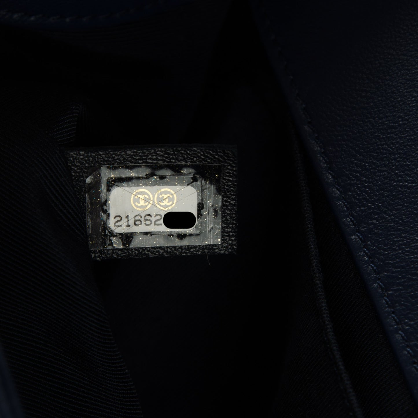 Lambskin Quilted Medium Boy Flap Dark Blue