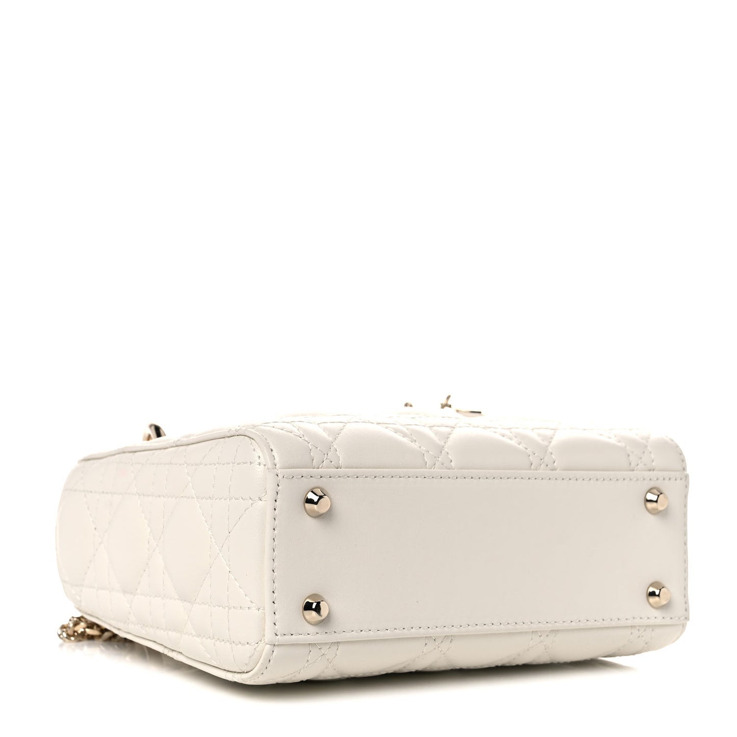 Lambskin Cannage Mini Lady Dior White