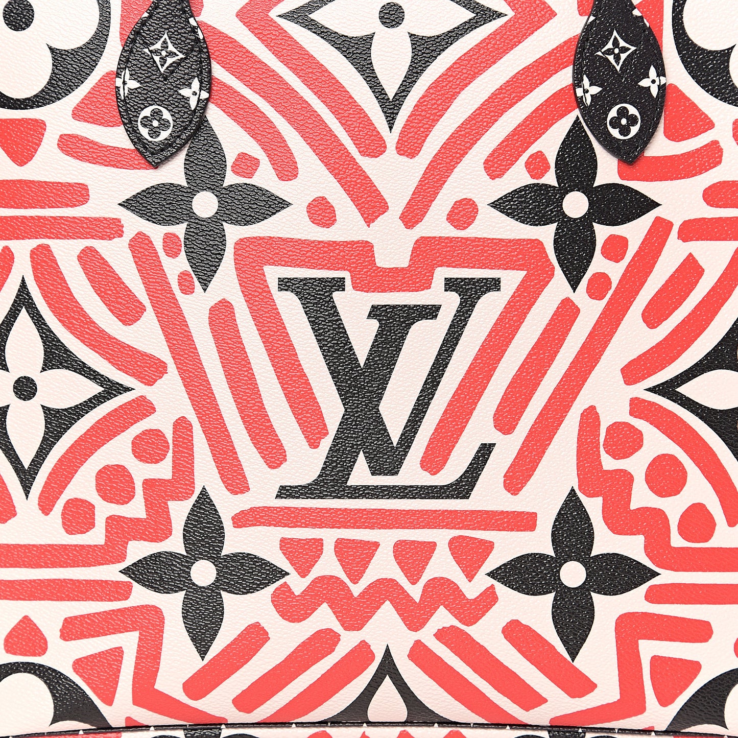 Monogram Giant Crafty Neverfull MM Creme Rouge Black