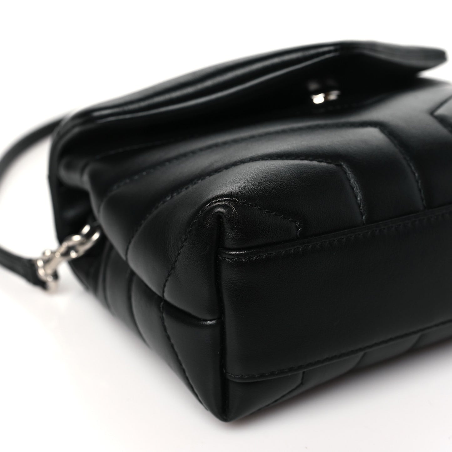 Calfskin Y Quilted Monogram Toy Loulou Crossbody Bag Black