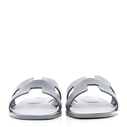 Hermes Epsom Oran Sandals 39.5 Gris Antarctique 2 of 14