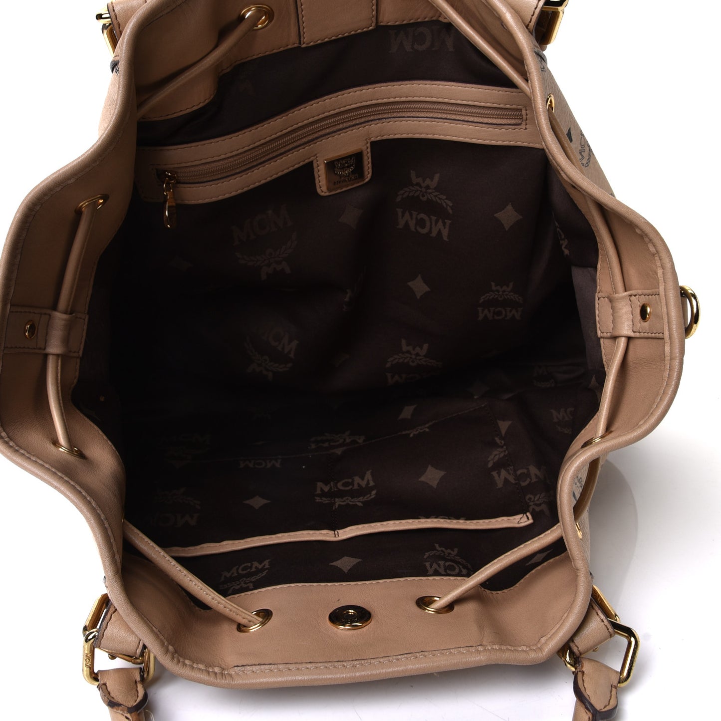 Visetos Medium Drawstring Shopper Beige