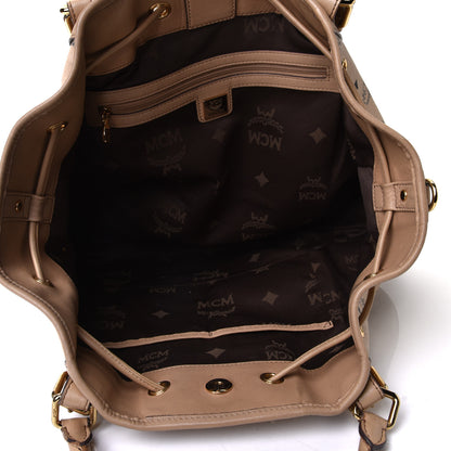 MCM Visetos Medium Drawstring Shopper Beige 7 of 12