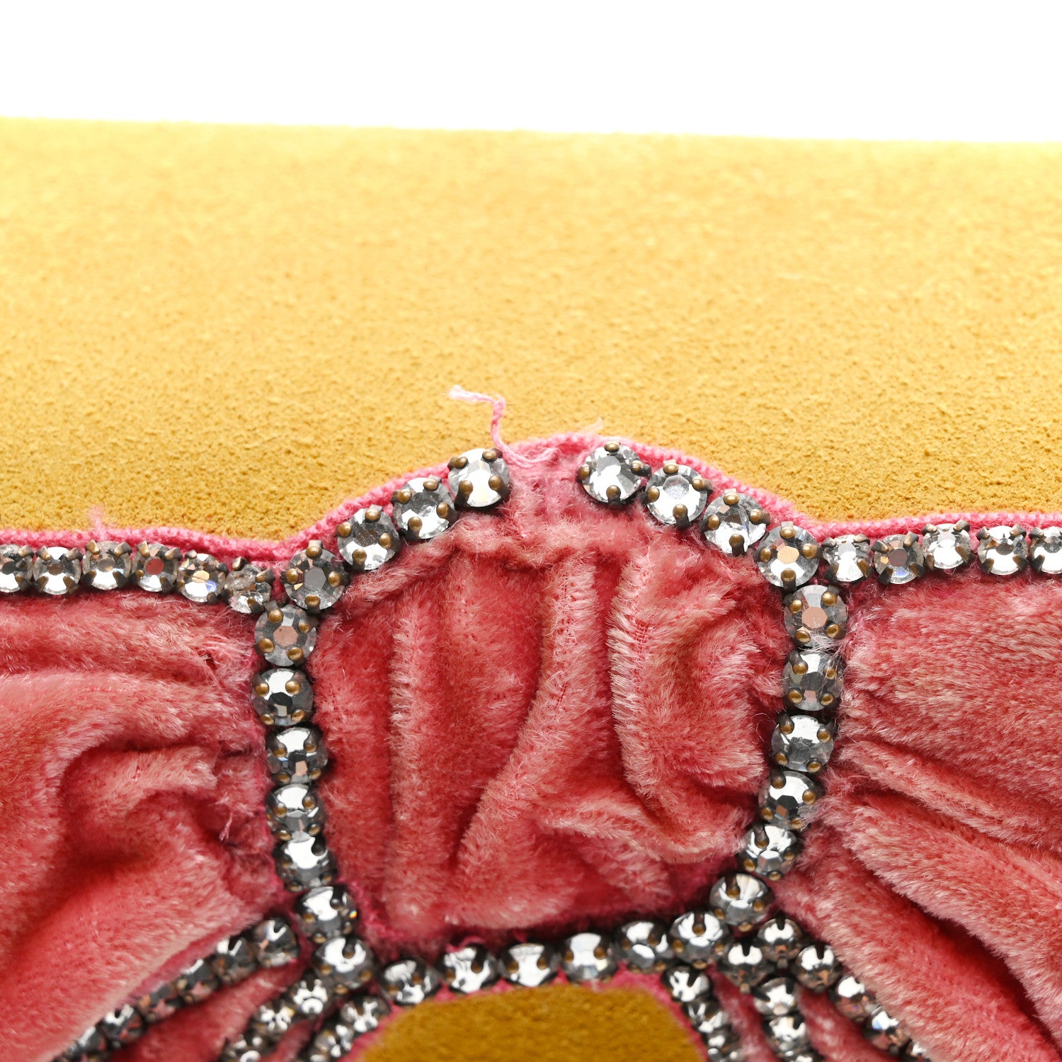 Gucci Suede Crystal Bow Embroidered Small Dionysus Shoulder Bag Yellow 10 of 14