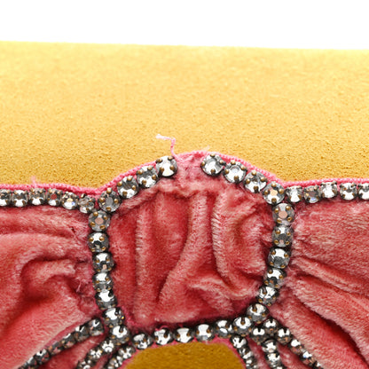 Gucci Suede Crystal Bow Embroidered Small Dionysus Shoulder Bag Yellow 10 of 14